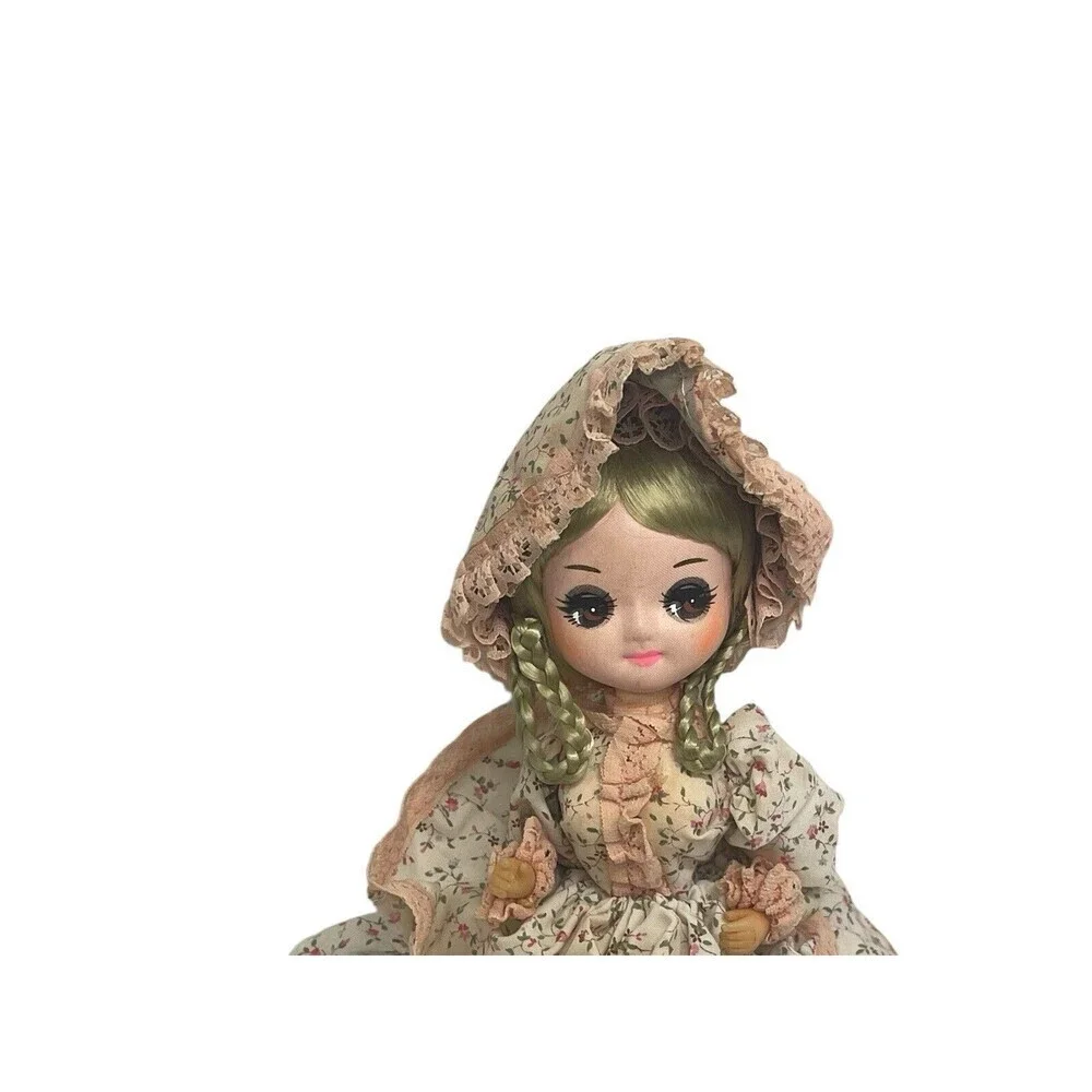 Vintage BIG EYES BRADLEY DOLL LISA-Made in Korea-Flower Dress w/ Bonnet 11